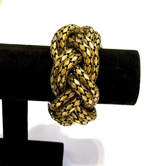 White House Black Market Gold Braided Statement Bracelet - Picture 6 of 6